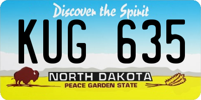 ND license plate KUG635