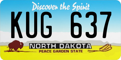 ND license plate KUG637