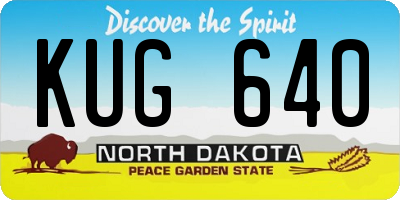ND license plate KUG640