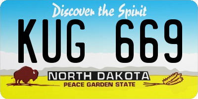 ND license plate KUG669