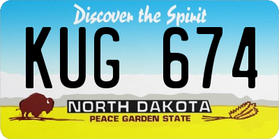ND license plate KUG674