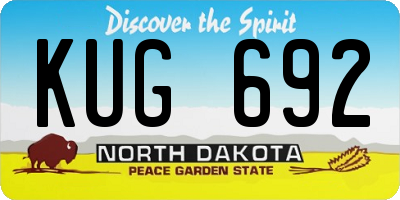 ND license plate KUG692