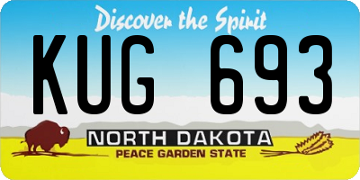 ND license plate KUG693