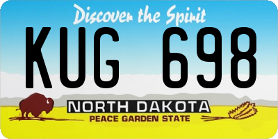 ND license plate KUG698