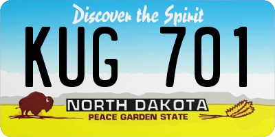 ND license plate KUG701