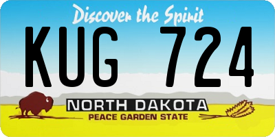 ND license plate KUG724
