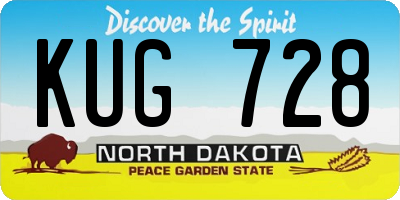 ND license plate KUG728