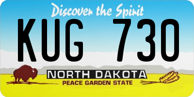 ND license plate KUG730