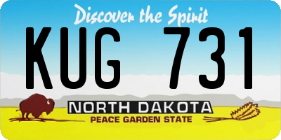 ND license plate KUG731