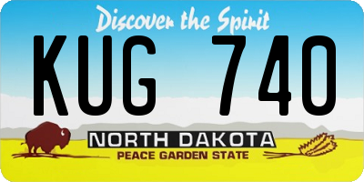 ND license plate KUG740