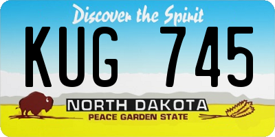 ND license plate KUG745