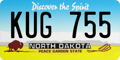 ND license plate KUG755