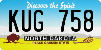 ND license plate KUG758