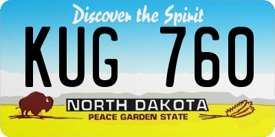 ND license plate KUG760