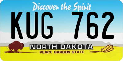 ND license plate KUG762