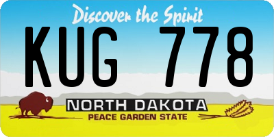 ND license plate KUG778