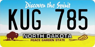 ND license plate KUG785