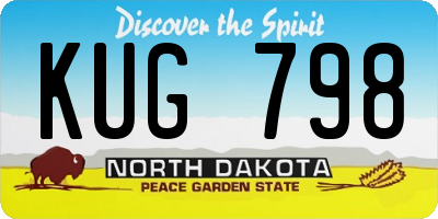 ND license plate KUG798