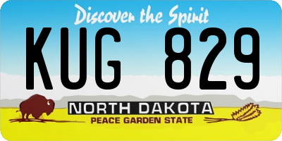 ND license plate KUG829