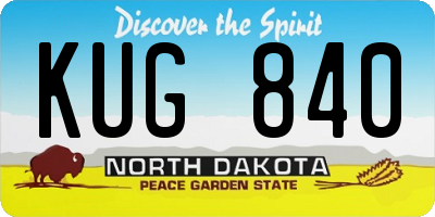 ND license plate KUG840