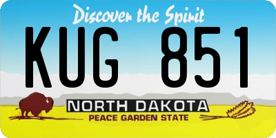 ND license plate KUG851