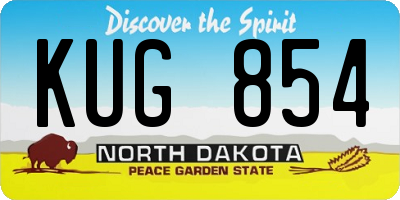 ND license plate KUG854