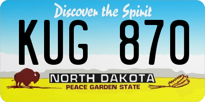 ND license plate KUG870