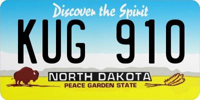 ND license plate KUG910