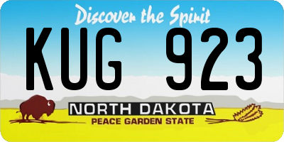 ND license plate KUG923