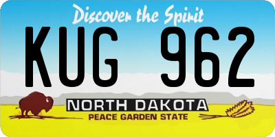 ND license plate KUG962
