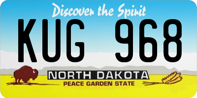 ND license plate KUG968