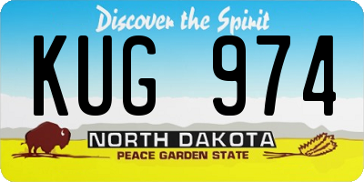 ND license plate KUG974