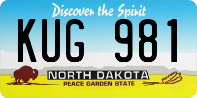 ND license plate KUG981