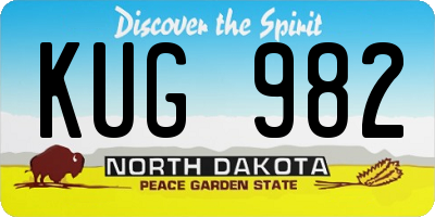 ND license plate KUG982