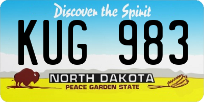 ND license plate KUG983