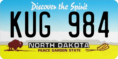 ND license plate KUG984