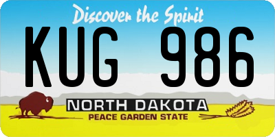 ND license plate KUG986