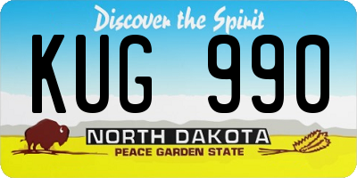 ND license plate KUG990