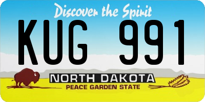 ND license plate KUG991