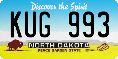 ND license plate KUG993