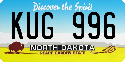 ND license plate KUG996