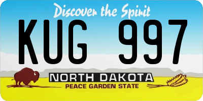 ND license plate KUG997