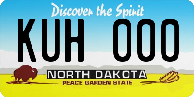 ND license plate KUH000