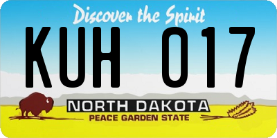 ND license plate KUH017