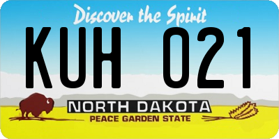 ND license plate KUH021