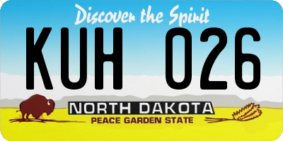 ND license plate KUH026