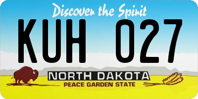ND license plate KUH027