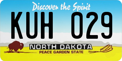 ND license plate KUH029