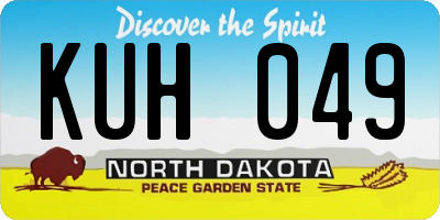 ND license plate KUH049