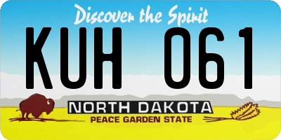 ND license plate KUH061
